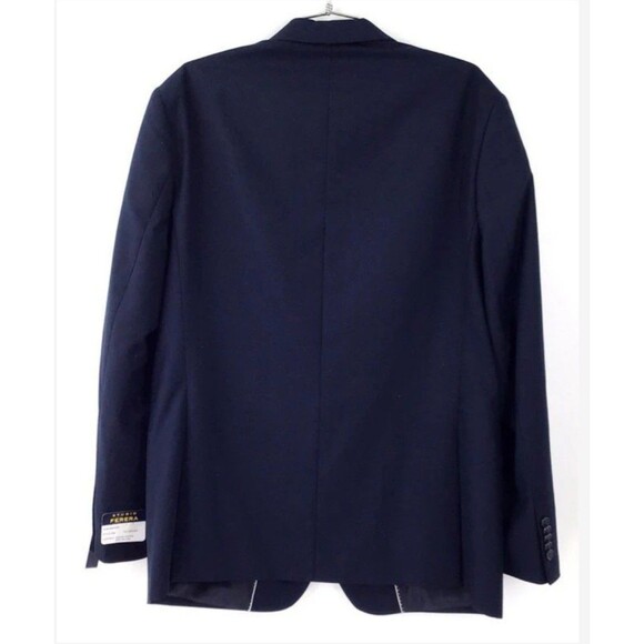 Studio Ferera Mens Slim Fit Navy Blue Suit 3pc Jacket 46R Trousers 40x26 NWT - Picture 5 of 14